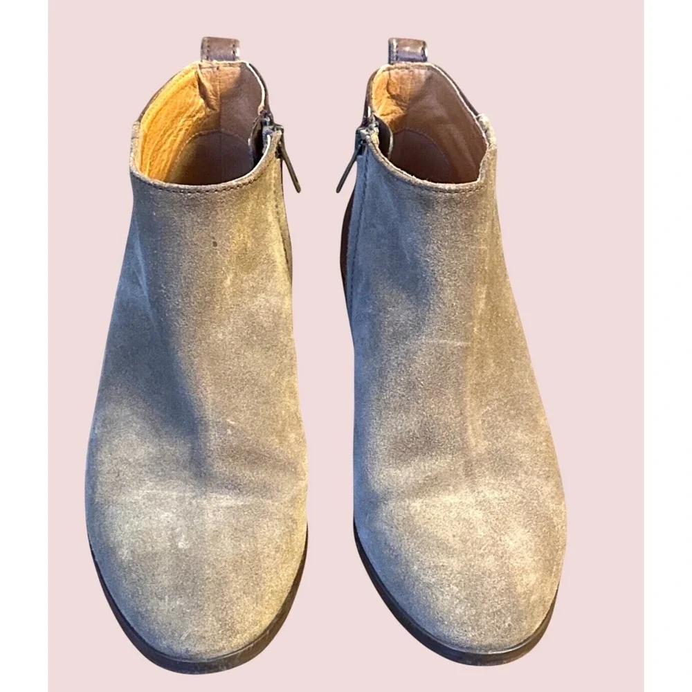 Madewell Woman Suede Leather Brown‎ Ankle Booties Zipper Western Sz 8